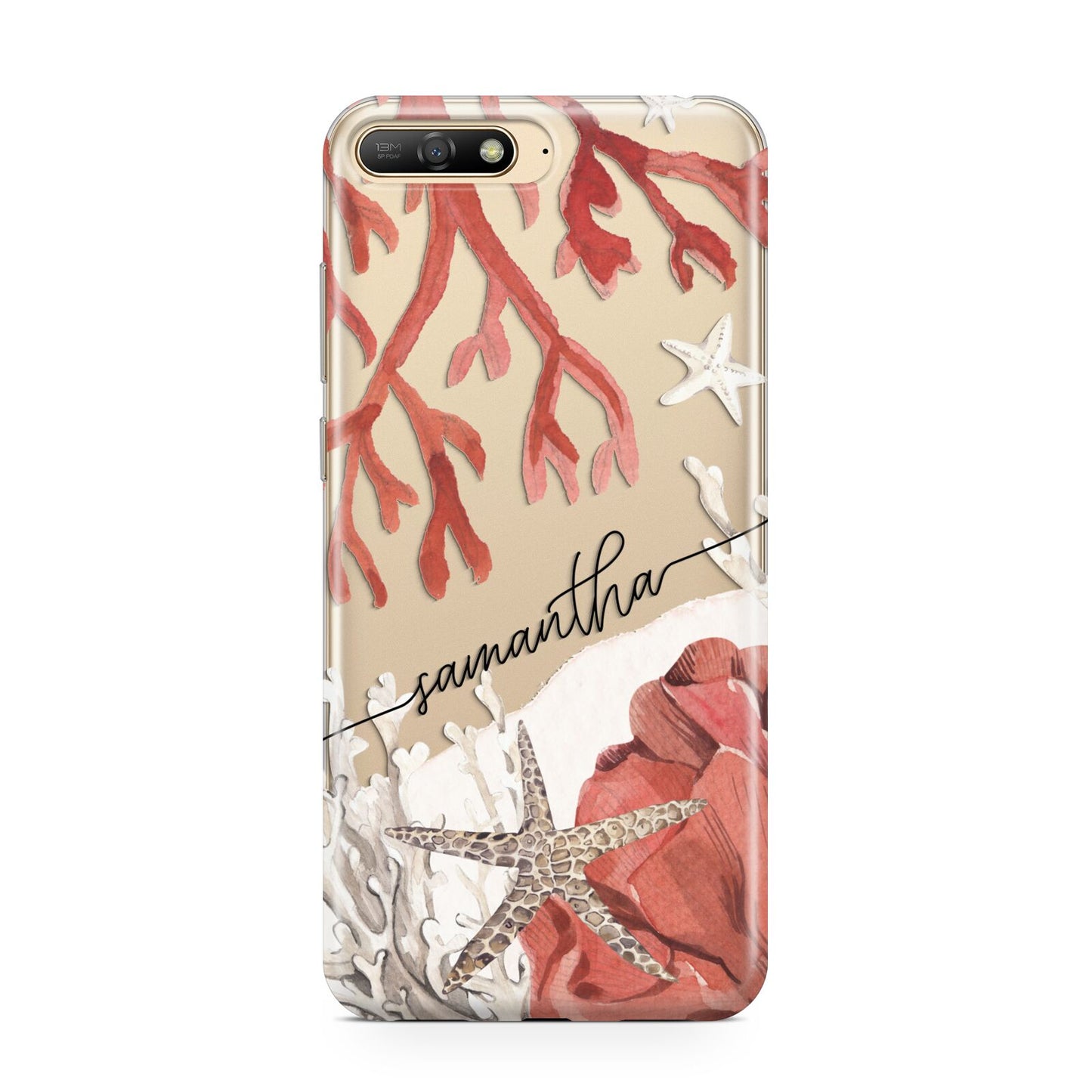 Personalised Coral Reef Name Huawei Y6 2018