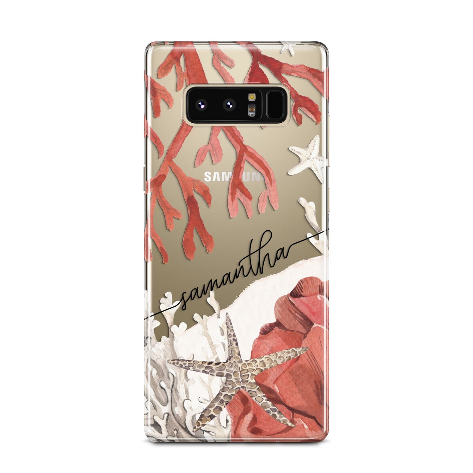 Personalised Coral Reef Name Samsung Galaxy Note 8 Case