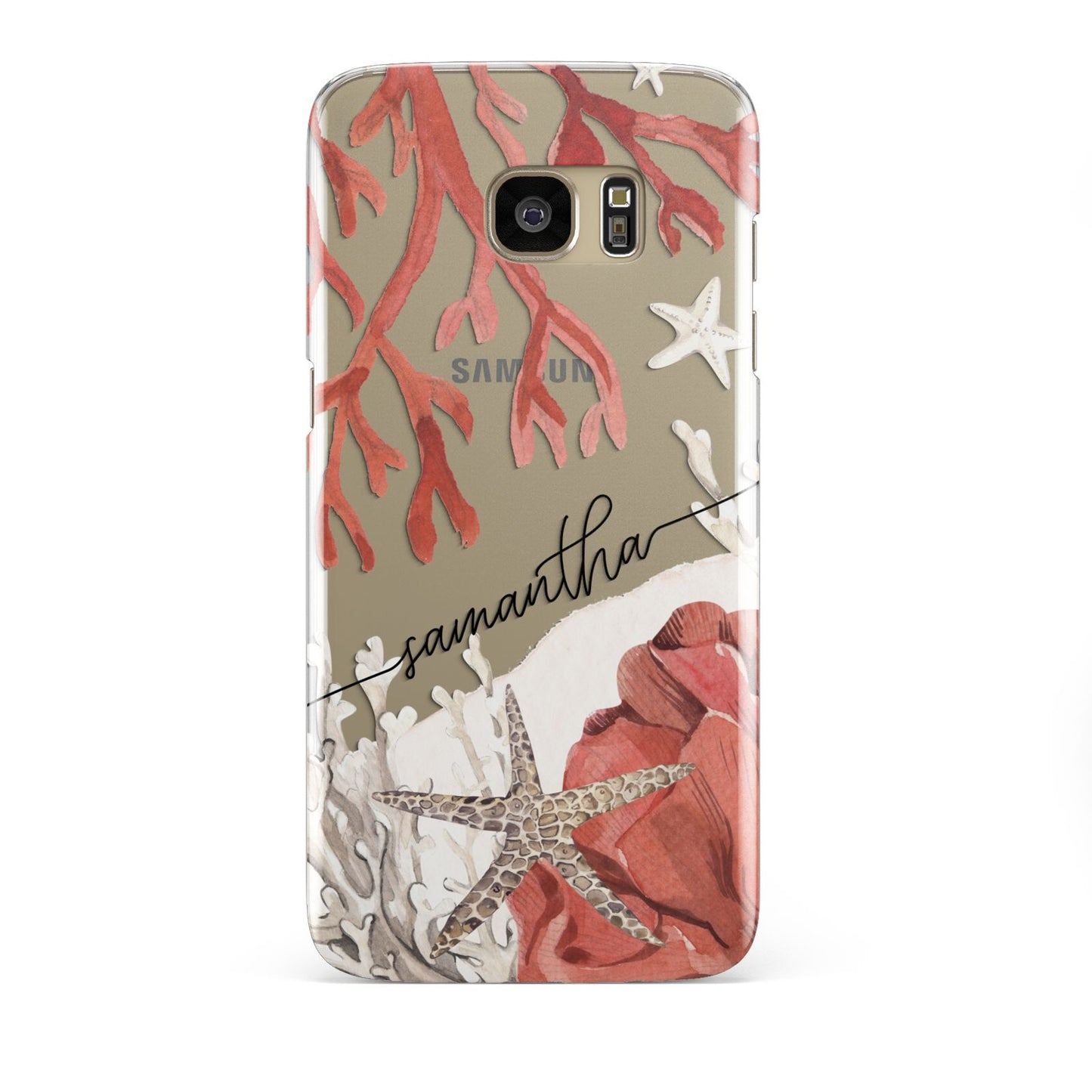 Personalised Coral Reef Name Samsung Galaxy S7 Edge Case