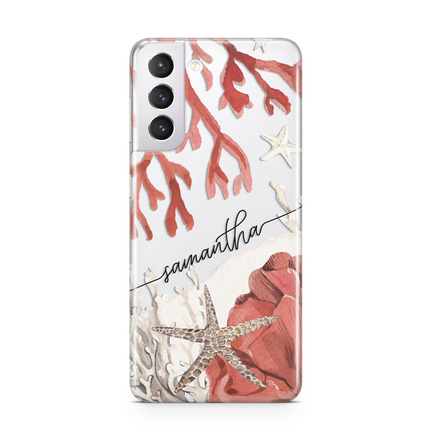 Personalised Coral Reef Name Samsung S21 Case