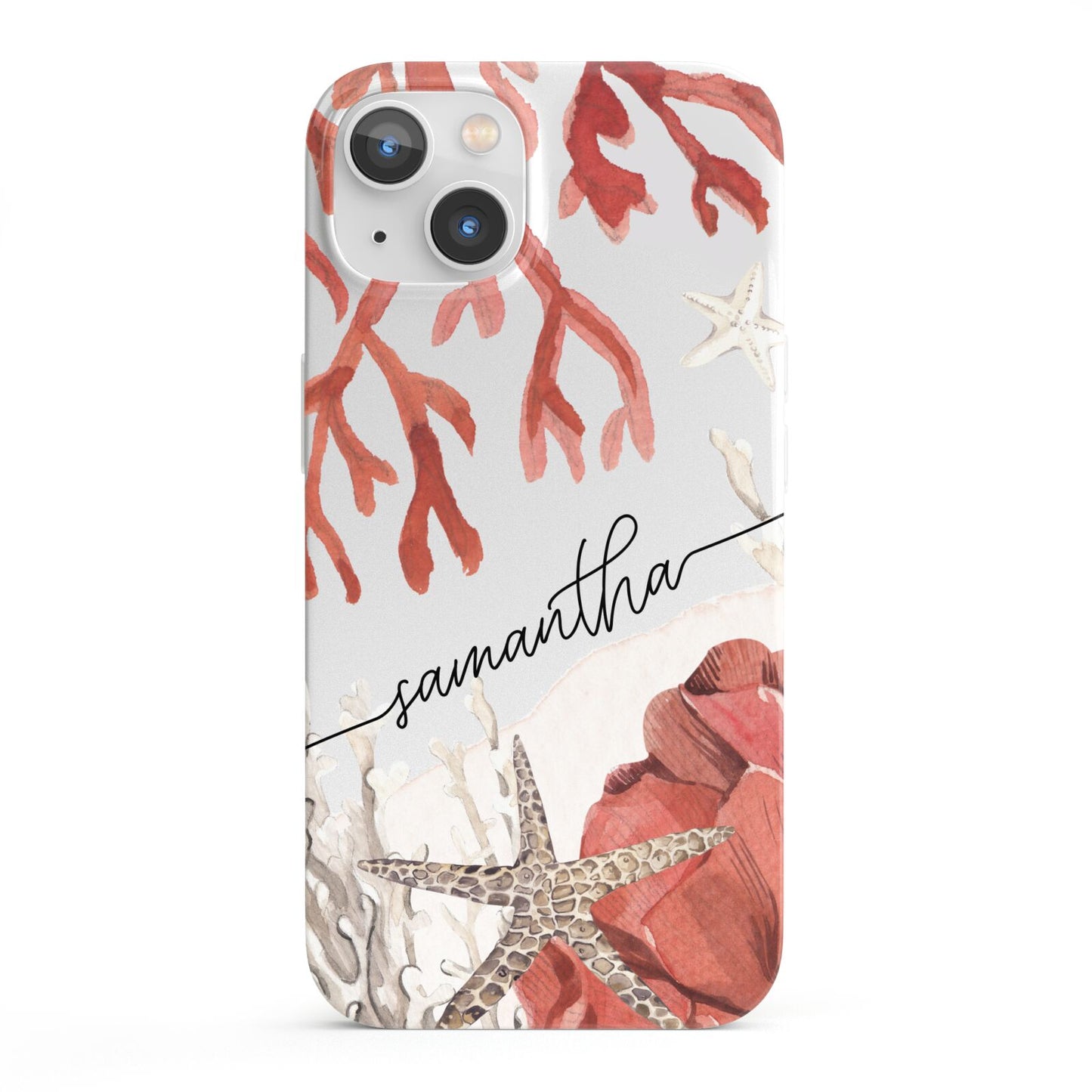 Personalised Coral Reef Name iPhone 13 Full Wrap 3D Snap Case