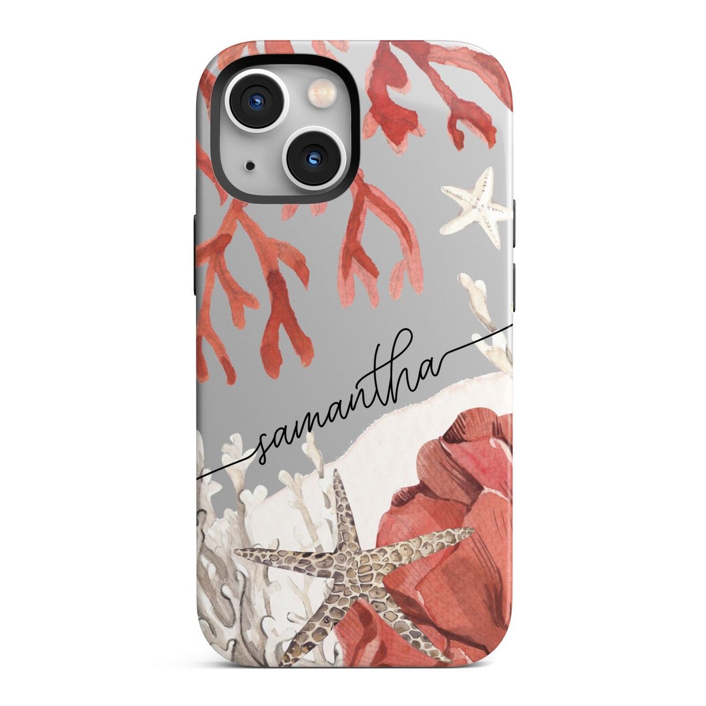 Personalised Coral Reef Name iPhone 13 Mini Full Wrap 3D Tough Case