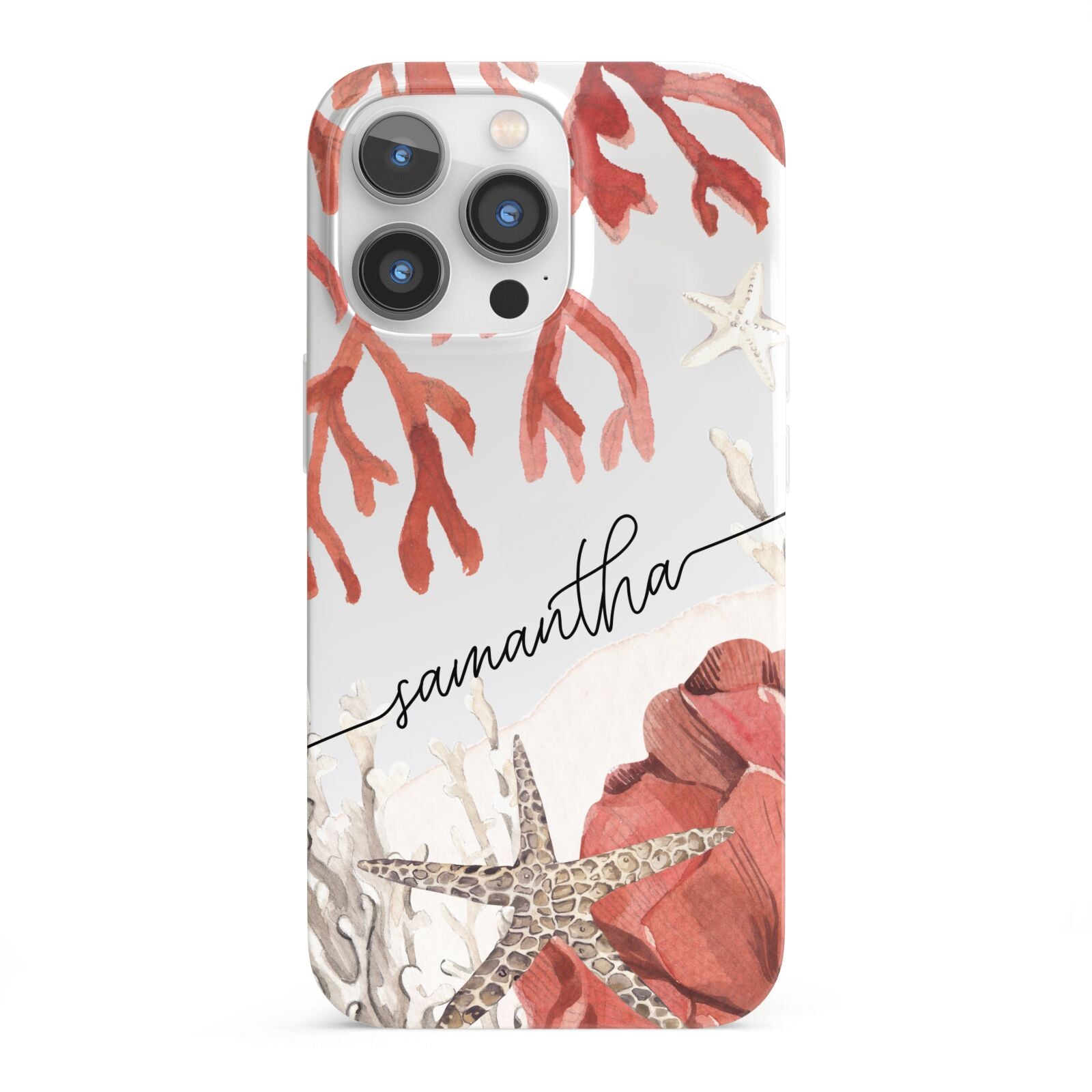 Personalised Coral Reef Name iPhone 13 Pro Full Wrap 3D Snap Case
