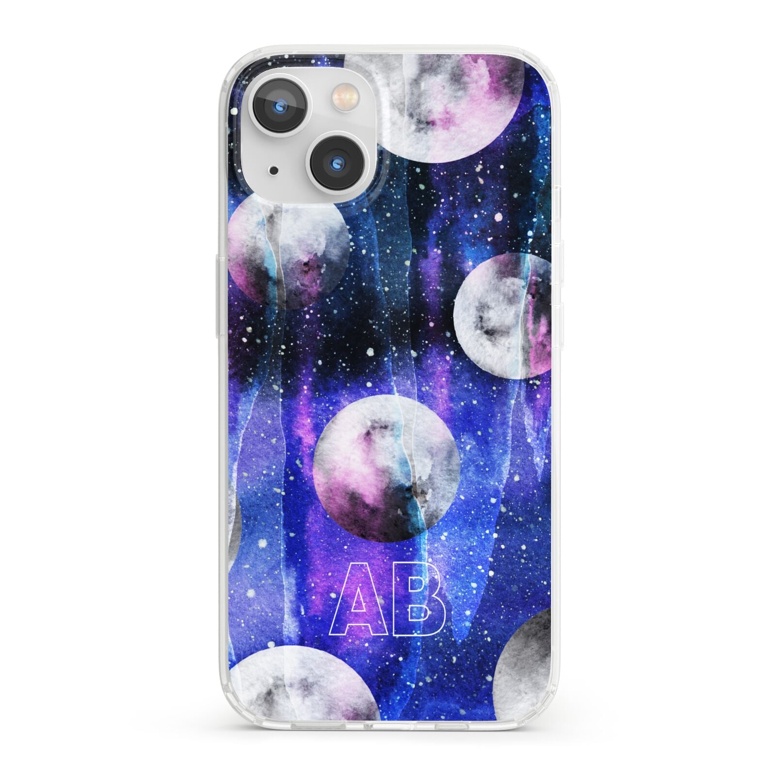 Personalised Cosmic iPhone 13 Clear Bumper Case
