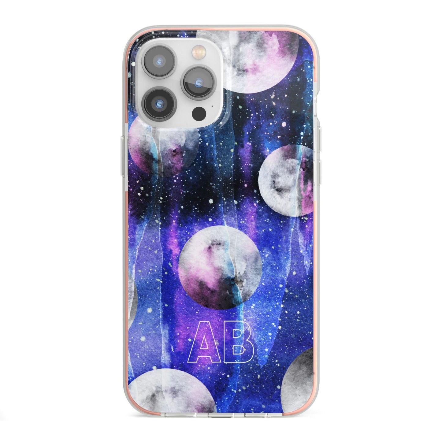 Personalised Cosmic iPhone 13 Pro Max TPU Impact Case with Pink Edges
