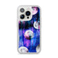 Personalised Cosmic iPhone 14 Pro Clear Tough Case Silver