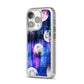 Personalised Cosmic iPhone 14 Pro Glitter Tough Case Silver Angled Image