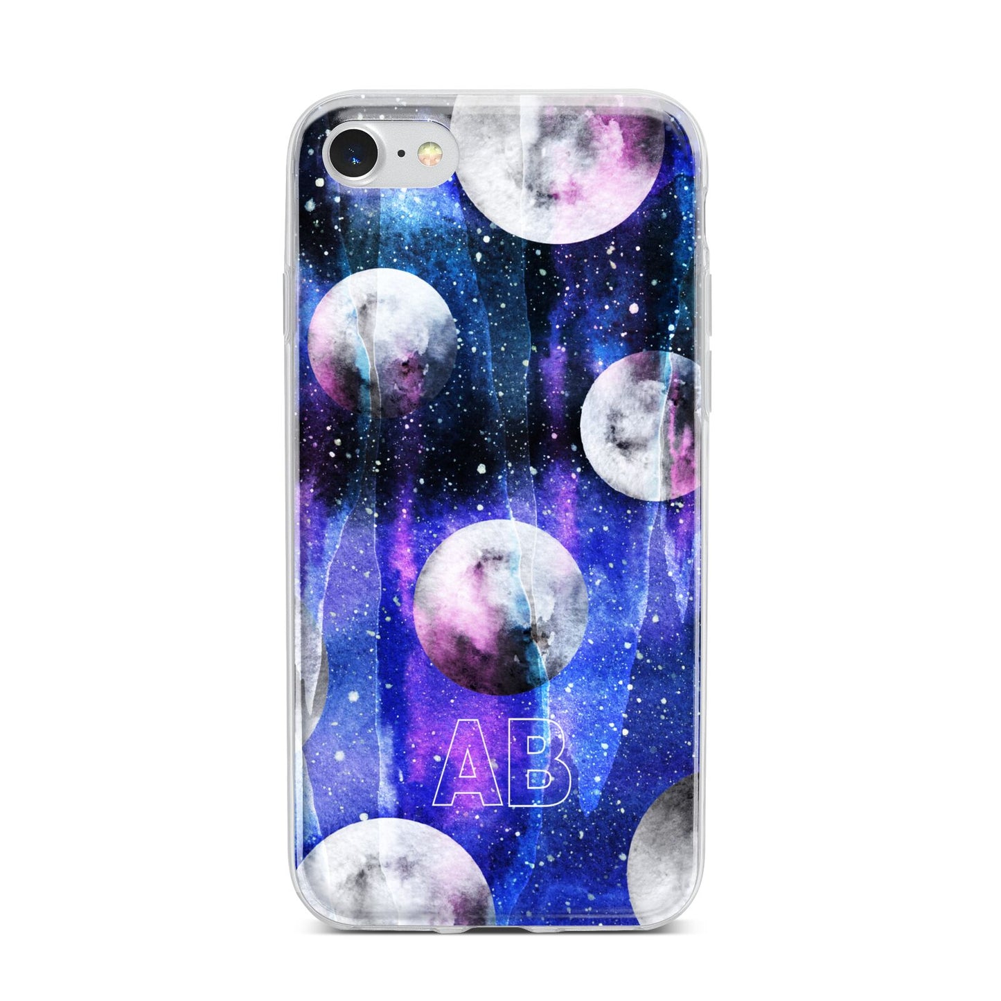 Personalised Cosmic iPhone 7 Bumper Case on Silver iPhone