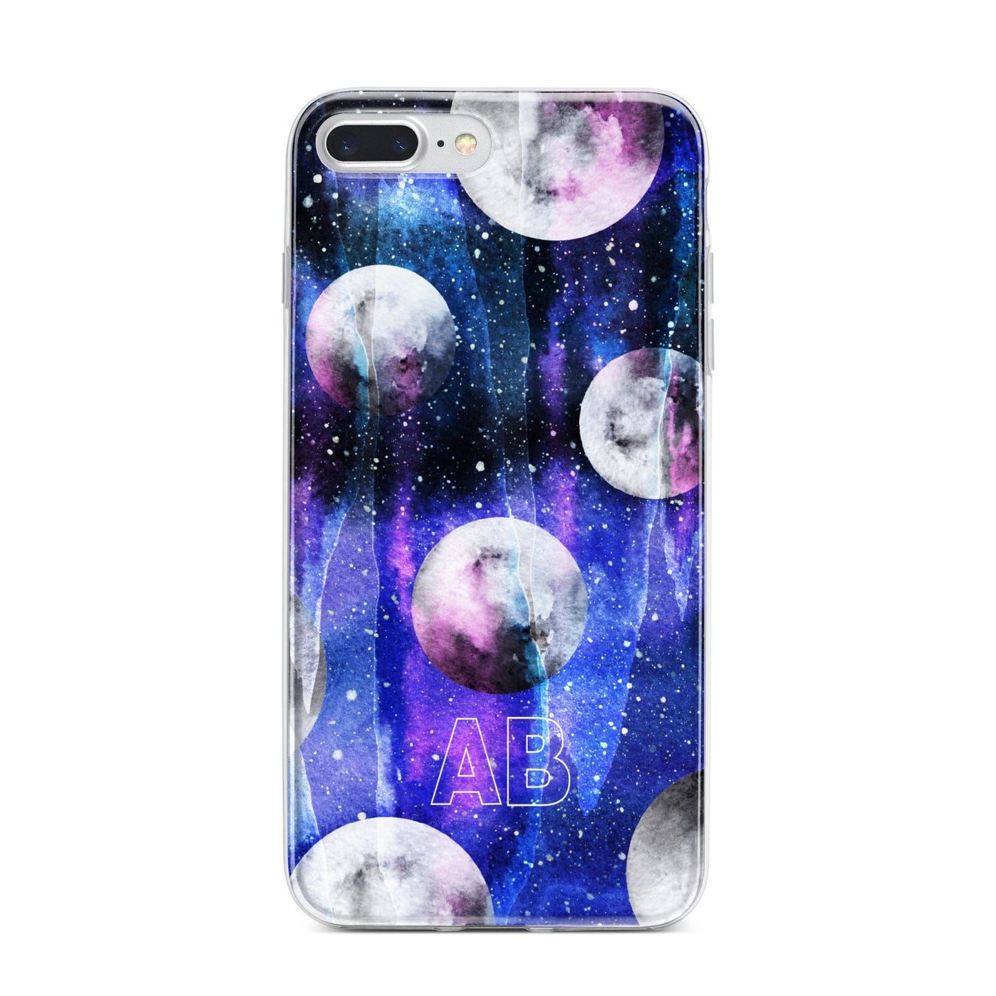 Personalised Cosmic iPhone 7 Plus Bumper Case on Silver iPhone