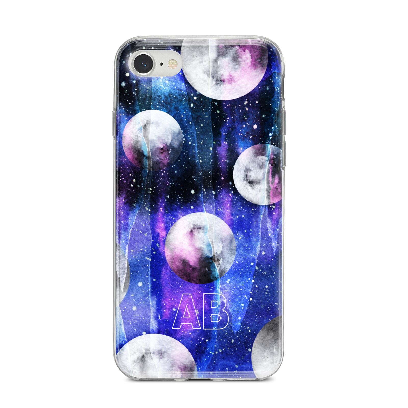 Personalised Cosmic iPhone 8 Bumper Case on Silver iPhone