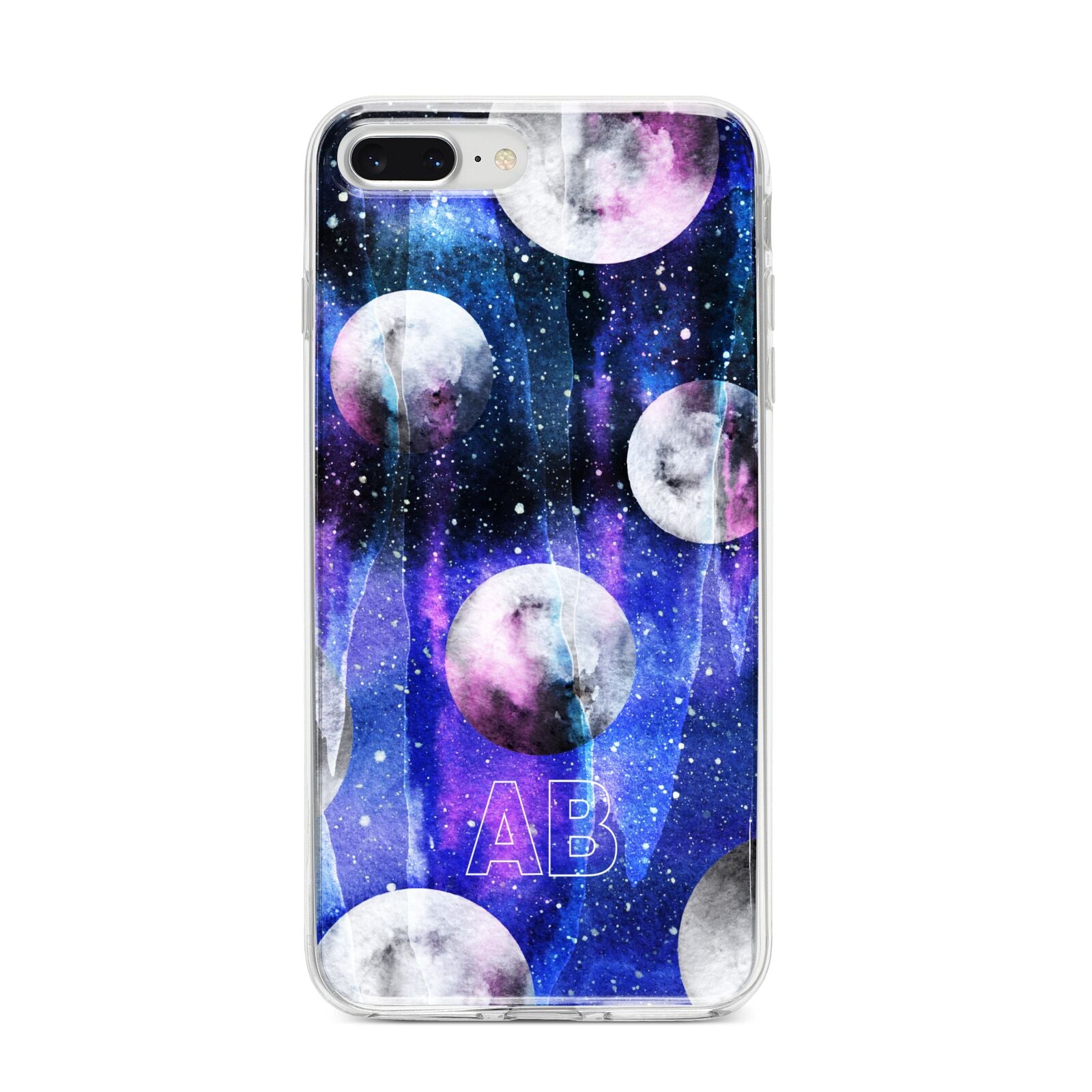 Personalised Cosmic iPhone 8 Plus Bumper Case on Silver iPhone