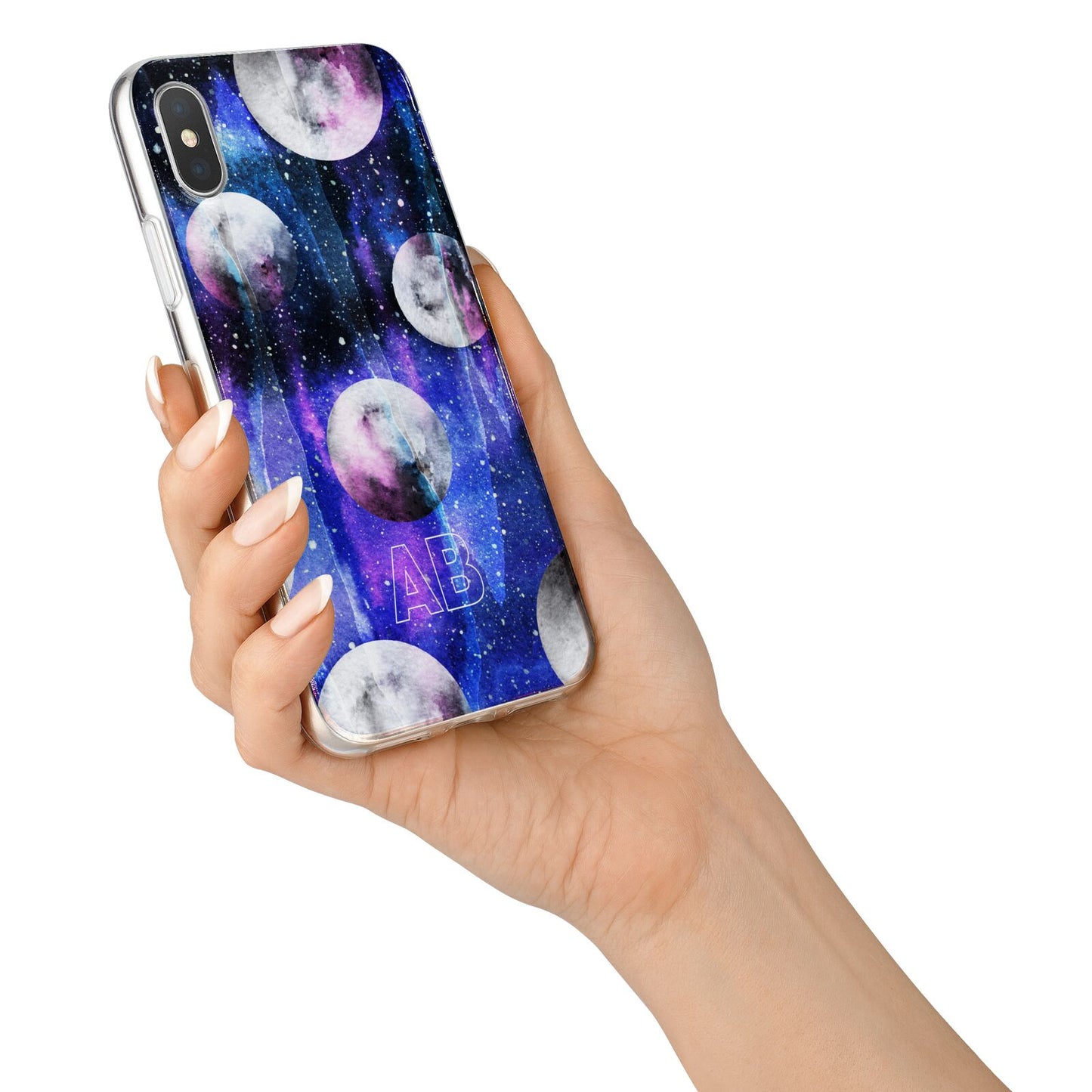 Personalised Cosmic iPhone X Bumper Case on Silver iPhone Alternative Image 2