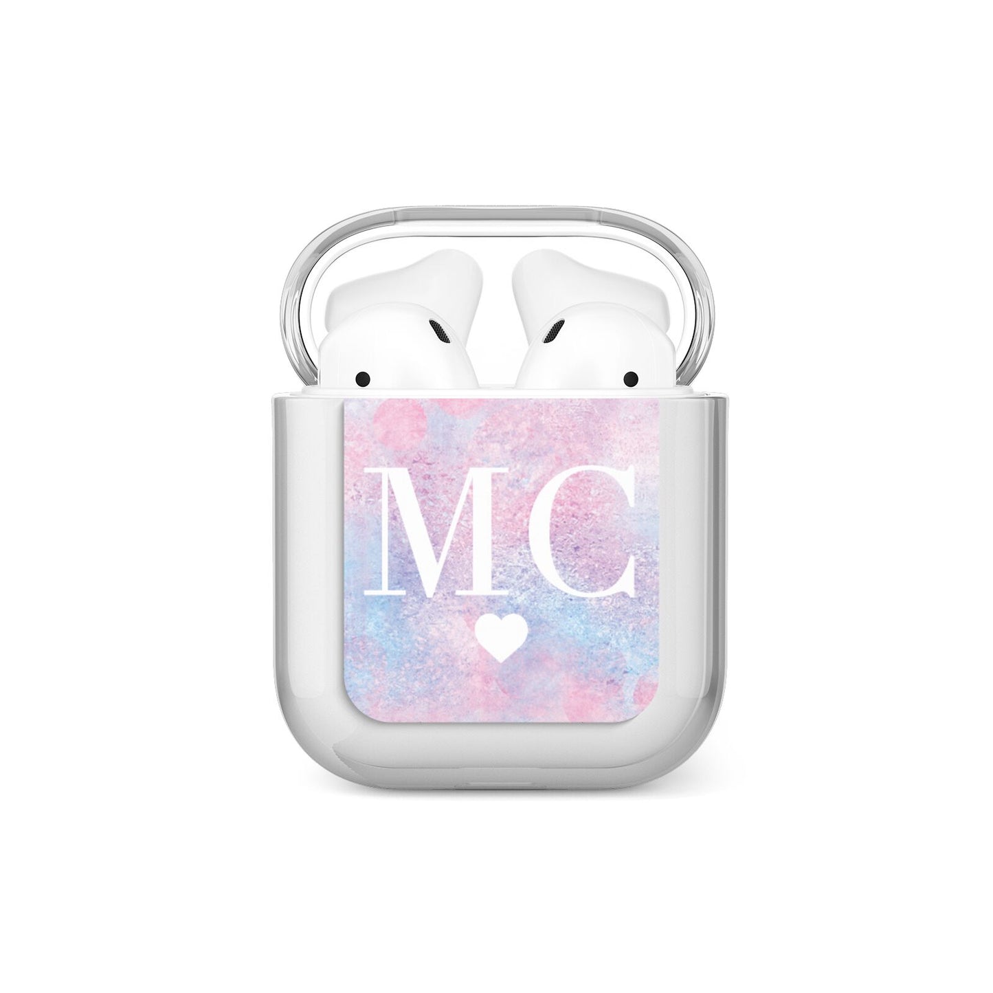 Personalised Cotton Candy Marble Initials AirPods Case
