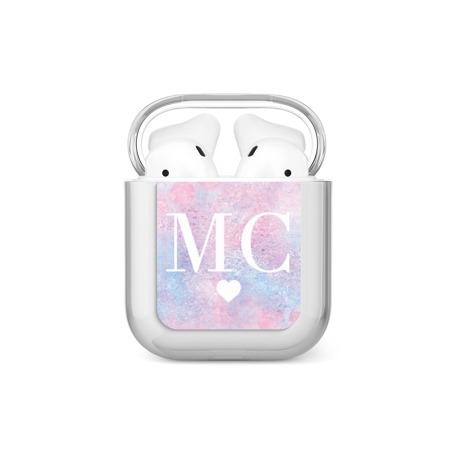 Personalised Cotton Candy Marble Initials AirPods Case