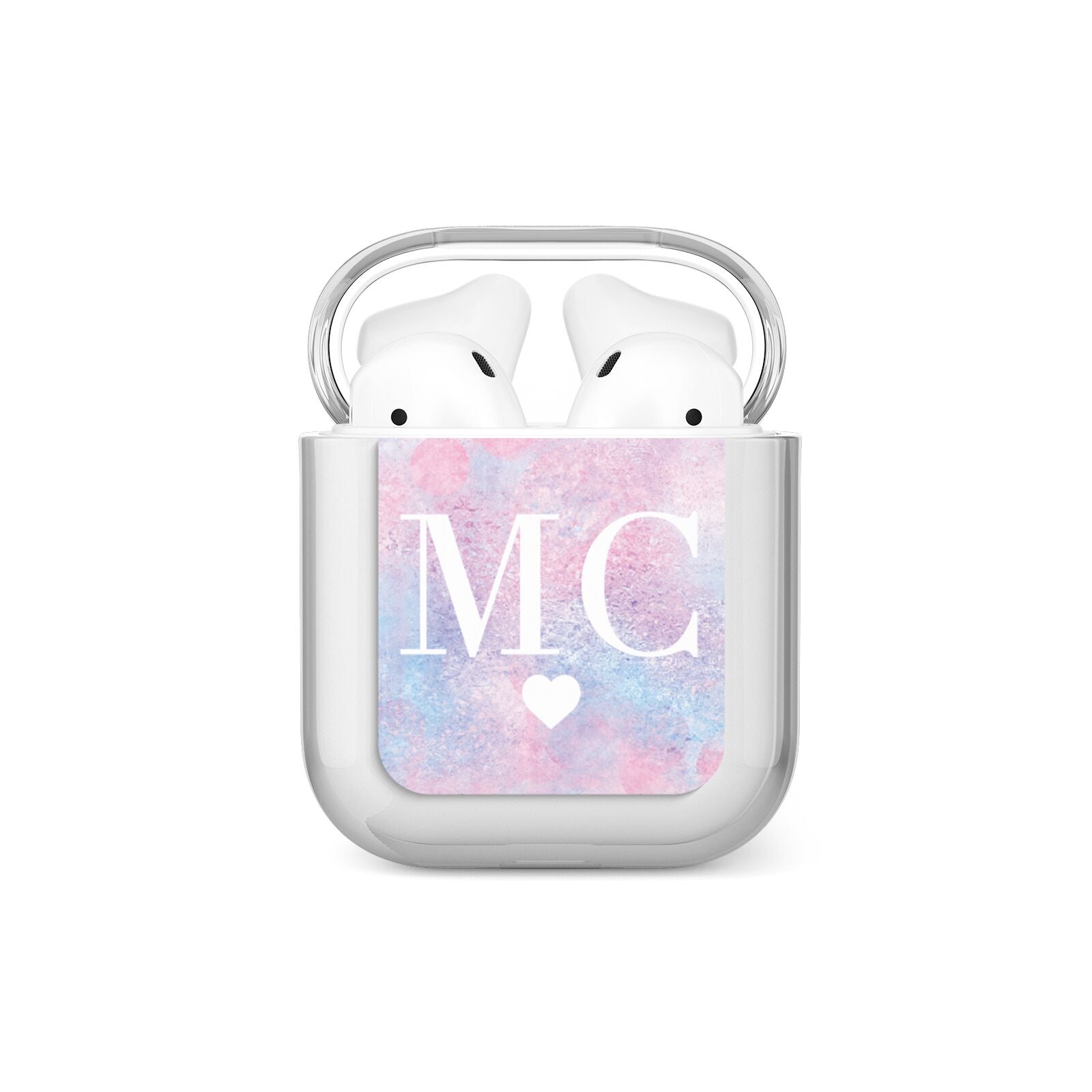Personalised Cotton Candy Marble Initials AirPods Case