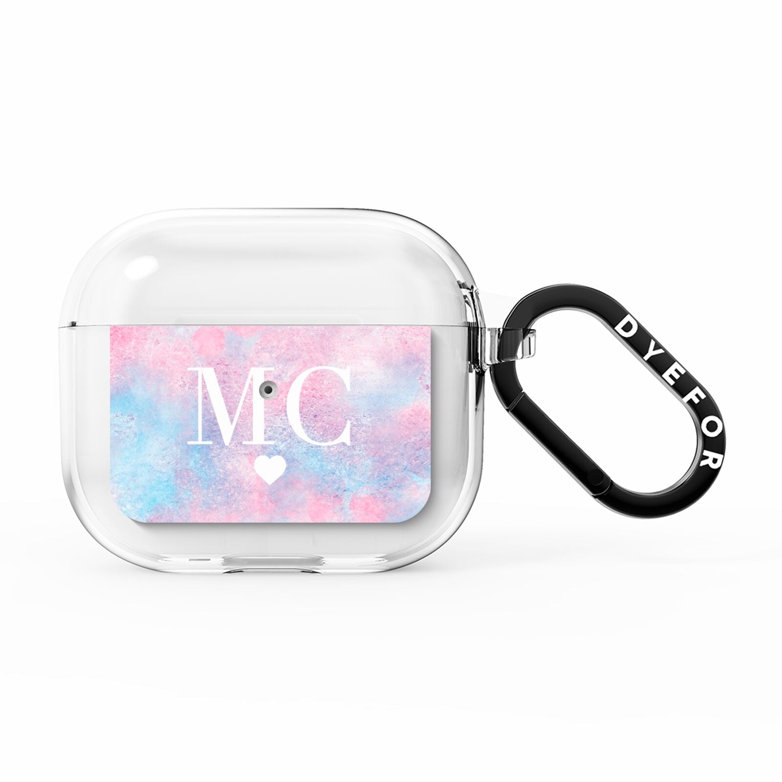 Personalised Cotton Candy Marble Initials AirPods Clear Case 3rd Gen