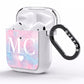 Personalised Cotton Candy Marble Initials AirPods Clear Case Side Image