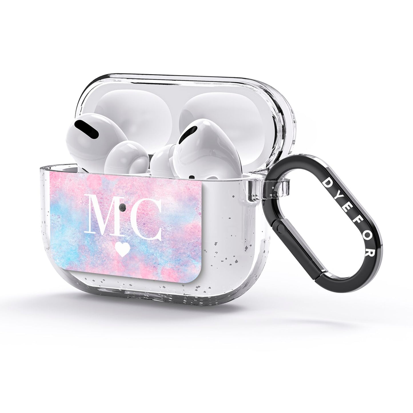 Personalised Cotton Candy Marble Initials AirPods Glitter Case 3rd Gen Side Image