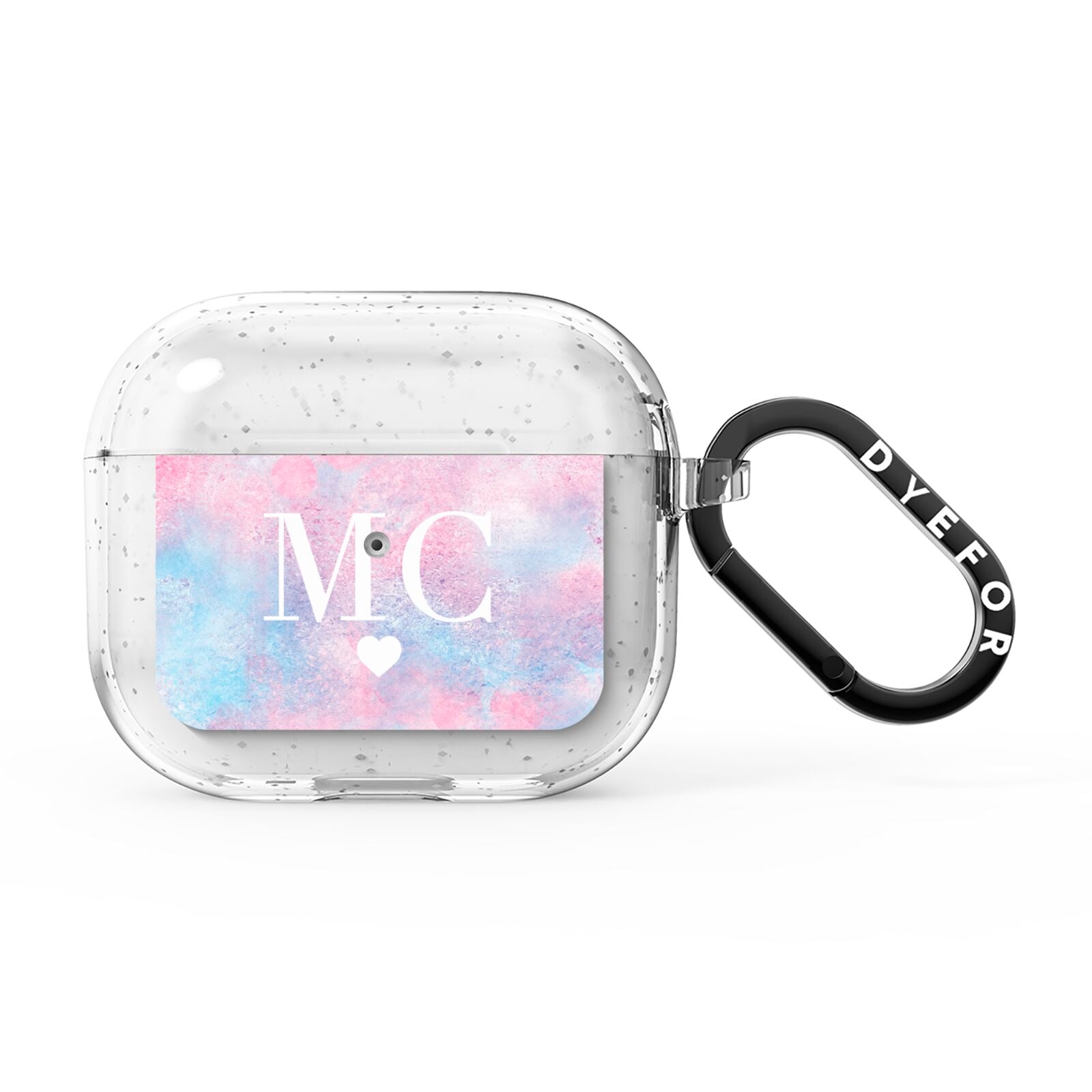 Personalised Cotton Candy Marble Initials AirPods Glitter Case 3rd Gen