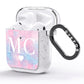 Personalised Cotton Candy Marble Initials AirPods Glitter Case Side Image