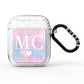 Personalised Cotton Candy Marble Initials AirPods Glitter Case