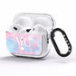 Personalised Cotton Candy Marble Initials AirPods Pro Clear Case Side Image