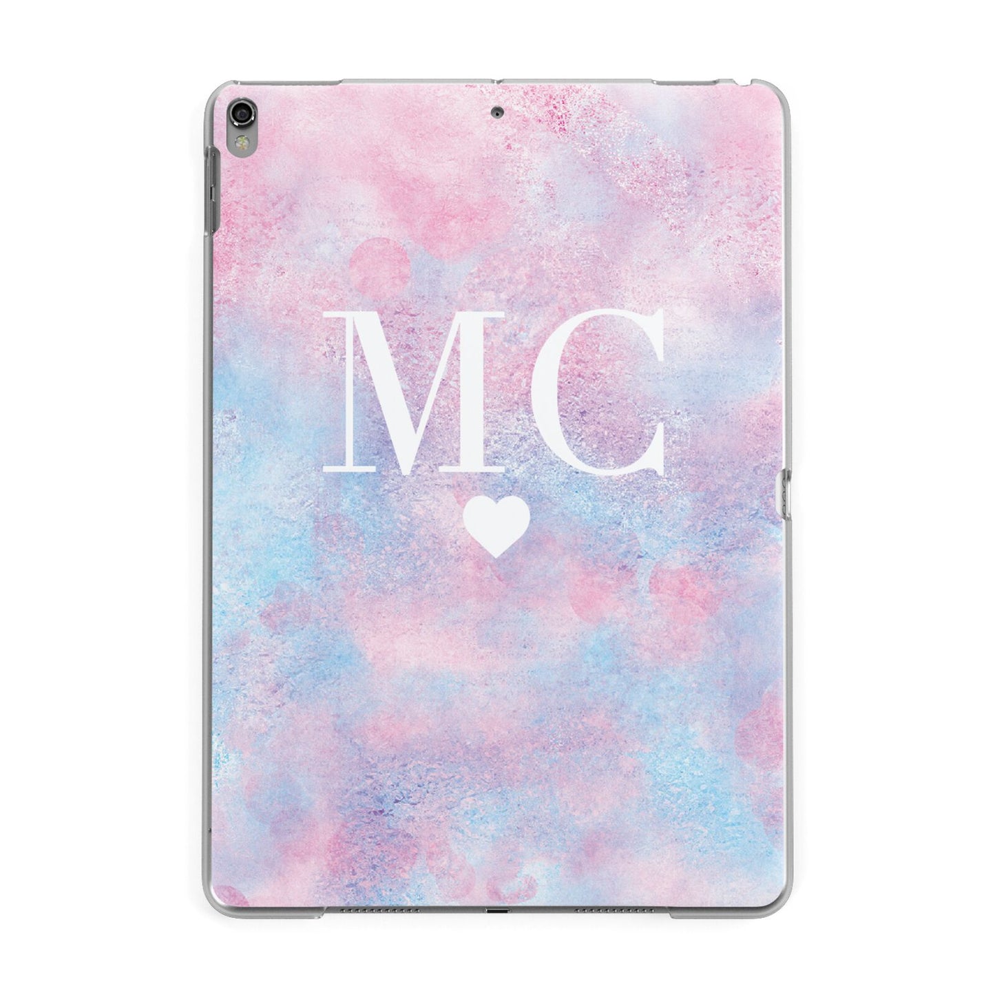 Personalised Cotton Candy Marble Initials Apple iPad Grey Case
