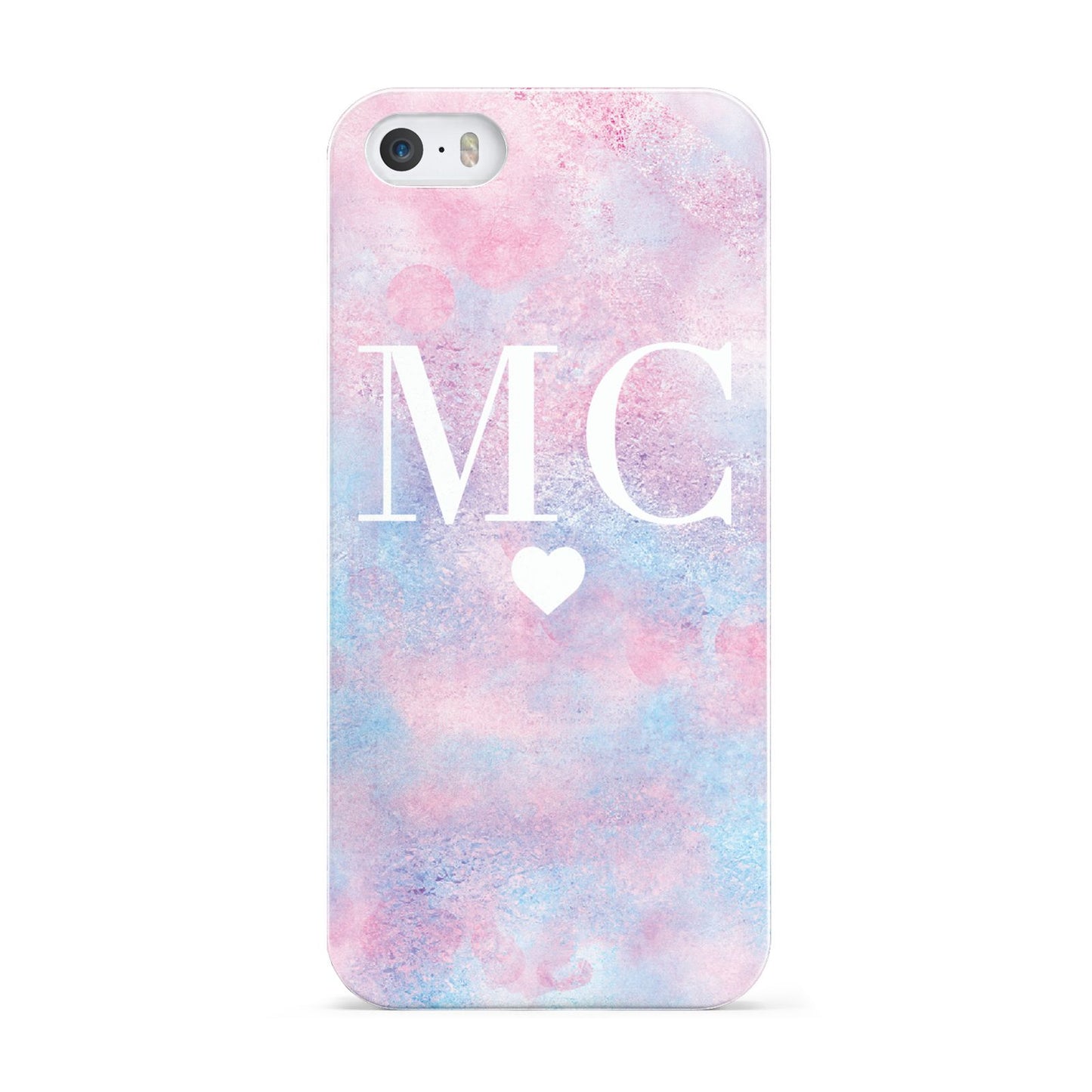 Personalised Cotton Candy Marble Initials Apple iPhone 5 Case