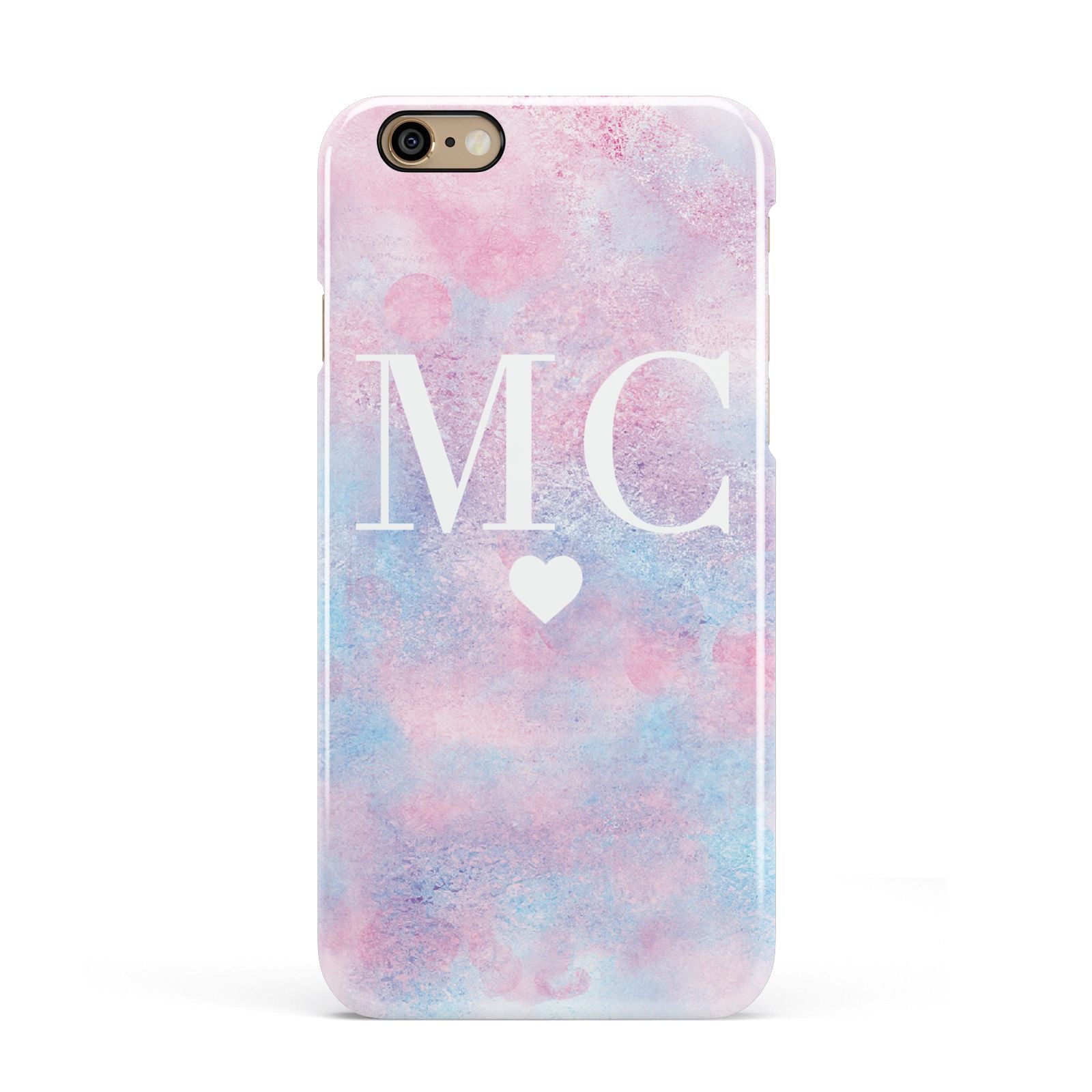 Personalised Cotton Candy Marble Initials Apple iPhone 6 3D Snap Case