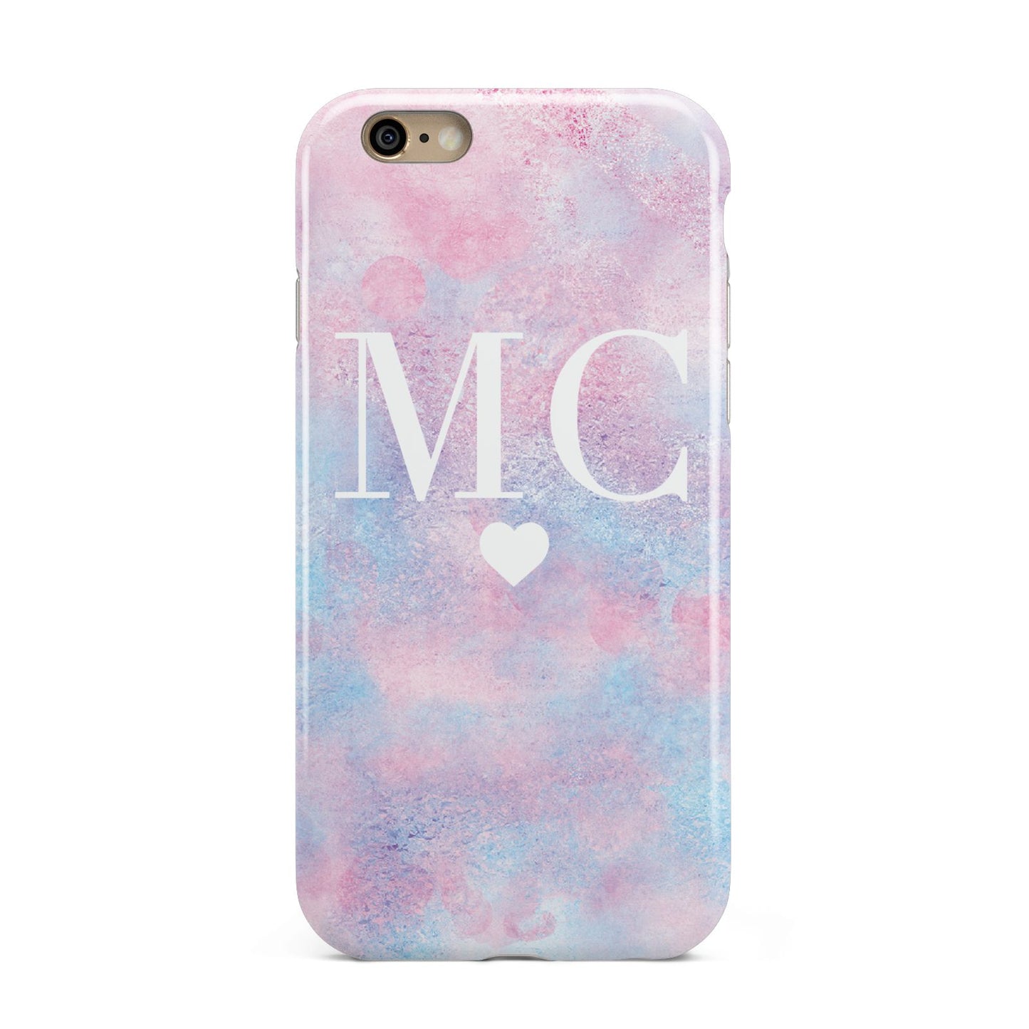 Personalised Cotton Candy Marble Initials Apple iPhone 6 3D Tough Case