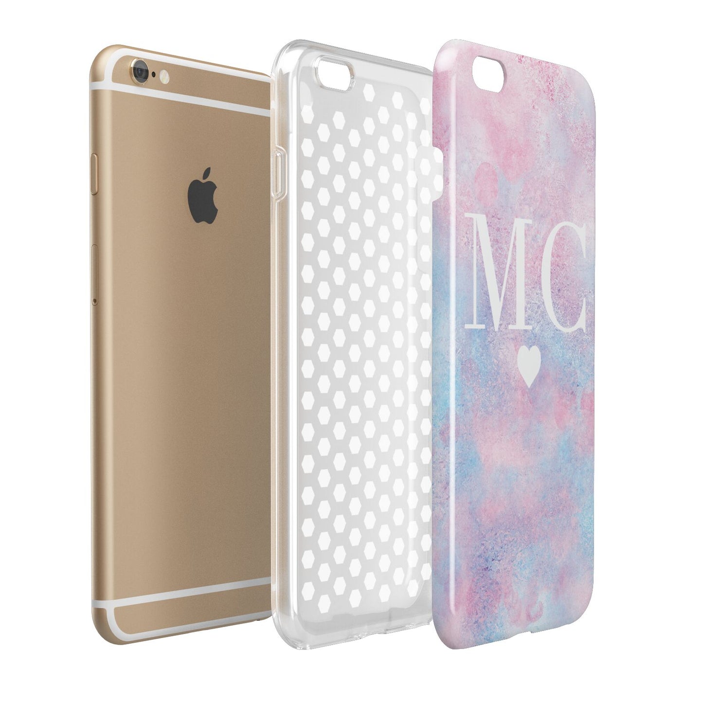 Personalised Cotton Candy Marble Initials Apple iPhone 6 Plus 3D Tough Case Expand Detail Image
