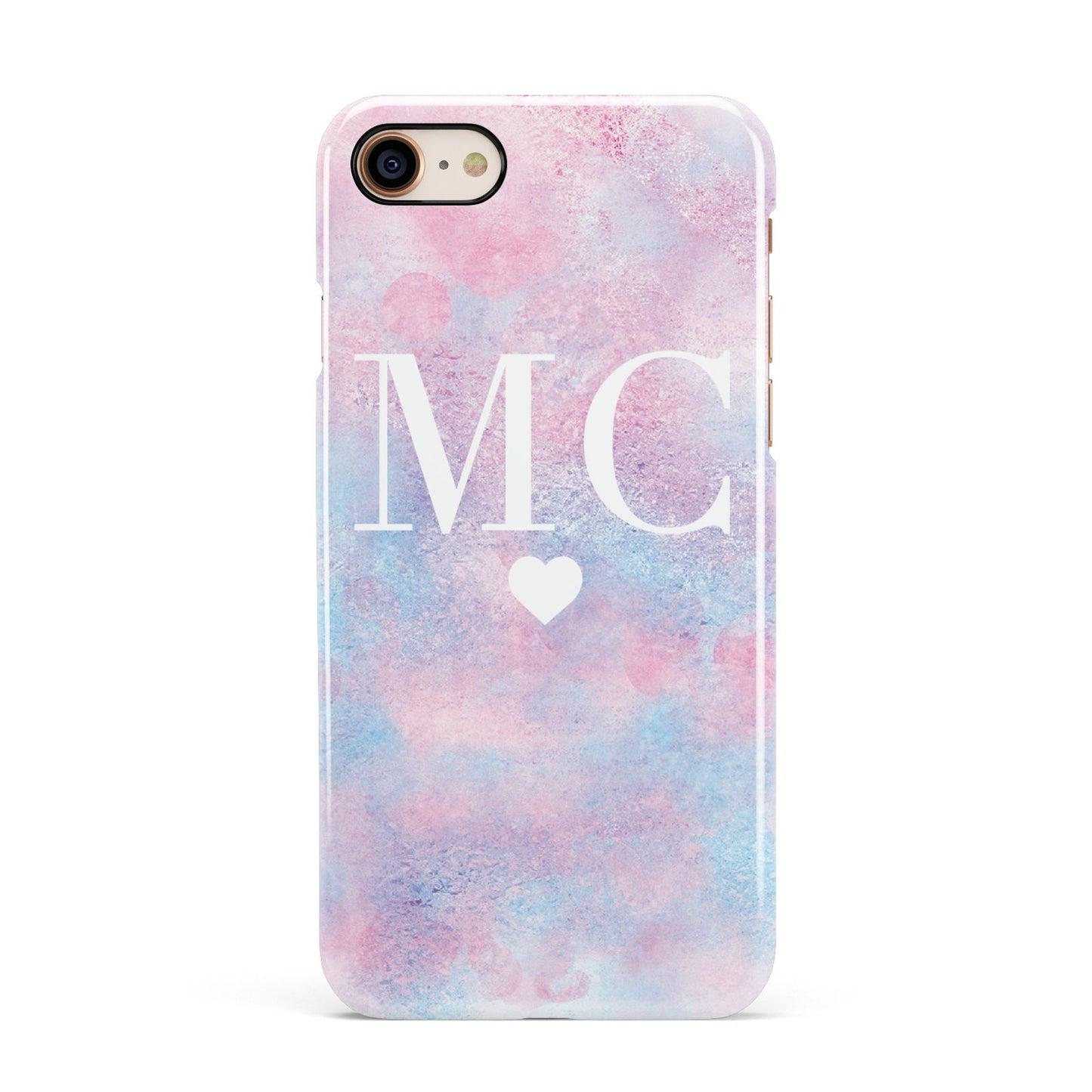Personalised Cotton Candy Marble Initials Apple iPhone 7 8 3D Snap Case