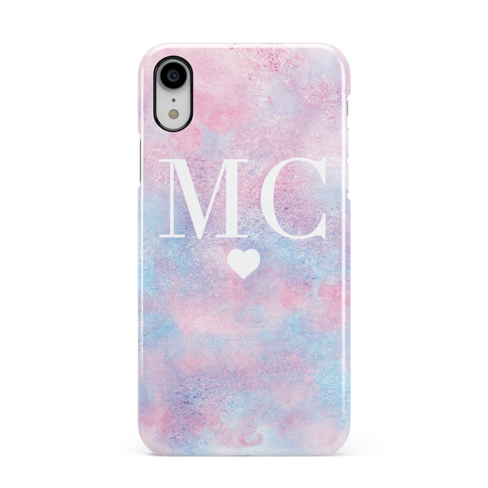 Personalised Cotton Candy Marble Initials Apple iPhone XR White 3D Snap Case