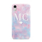Personalised Cotton Candy Marble Initials Apple iPhone XR White 3D Tough Case
