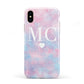 Personalised Cotton Candy Marble Initials Apple iPhone XS 3D Tough