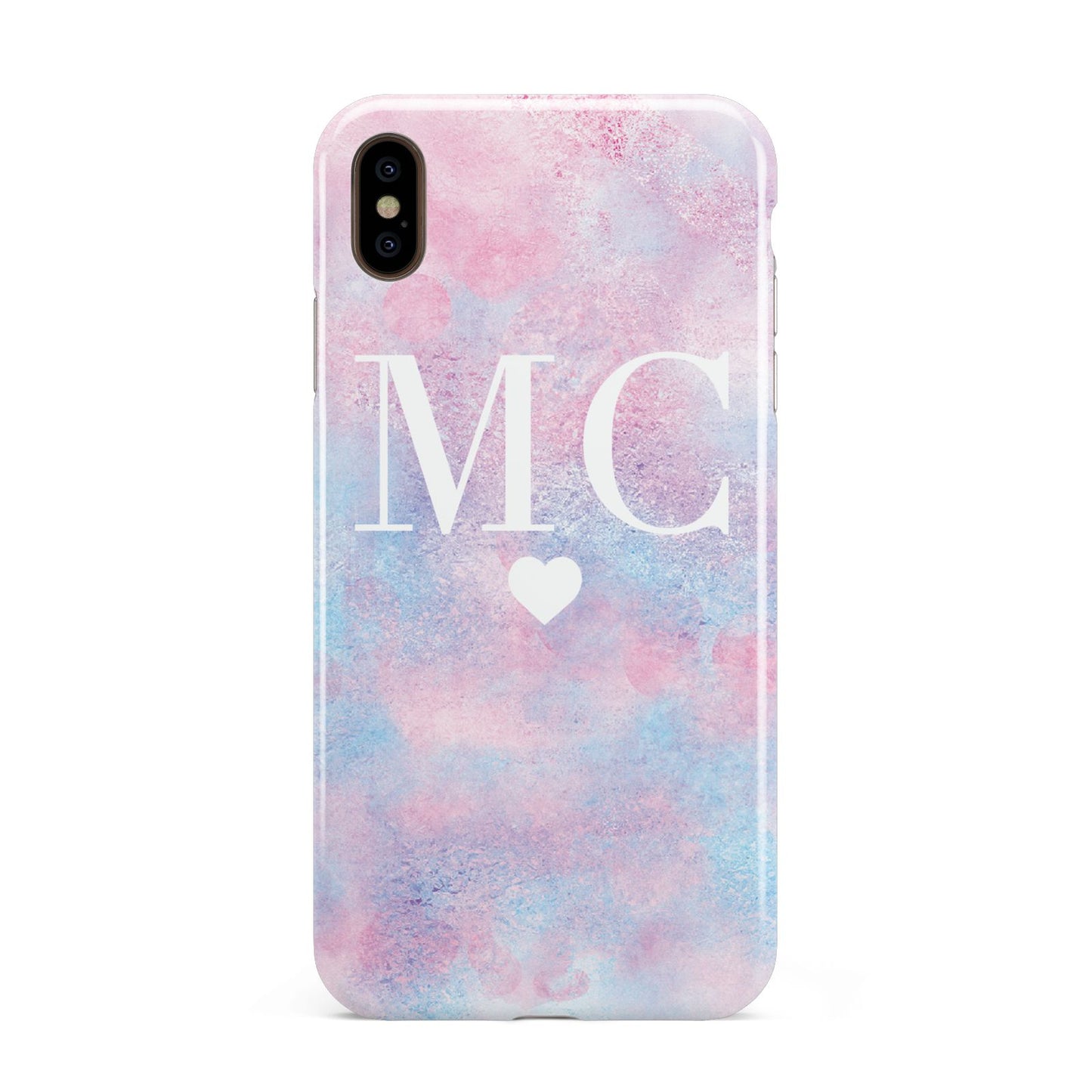 Personalised Cotton Candy Marble Initials Apple iPhone Xs Max 3D Tough Case