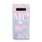 Personalised Cotton Candy Marble Initials Protective Samsung Galaxy Case