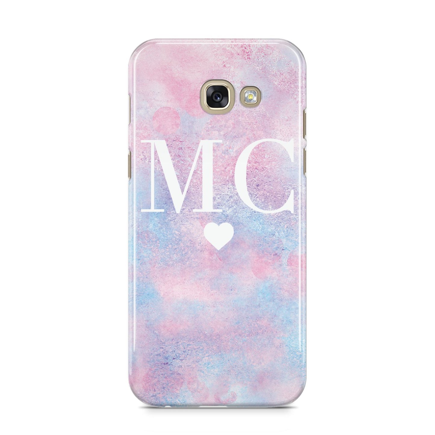 Personalised Cotton Candy Marble Initials Samsung Galaxy A5 2017 Case on gold phone
