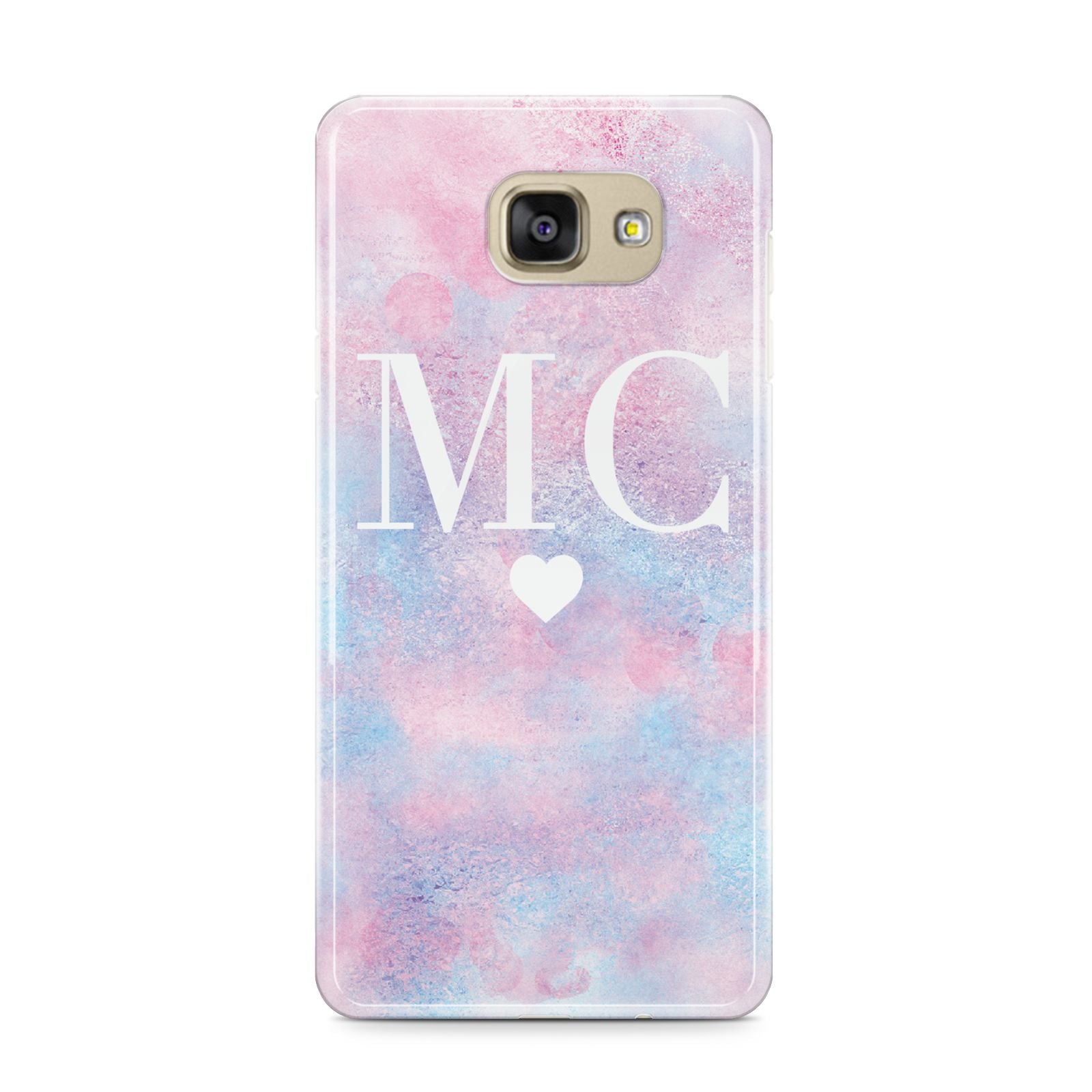 Personalised Cotton Candy Marble Initials Samsung Galaxy A9 2016 Case on gold phone