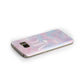 Personalised Cotton Candy Marble Initials Samsung Galaxy Case Side Close Up