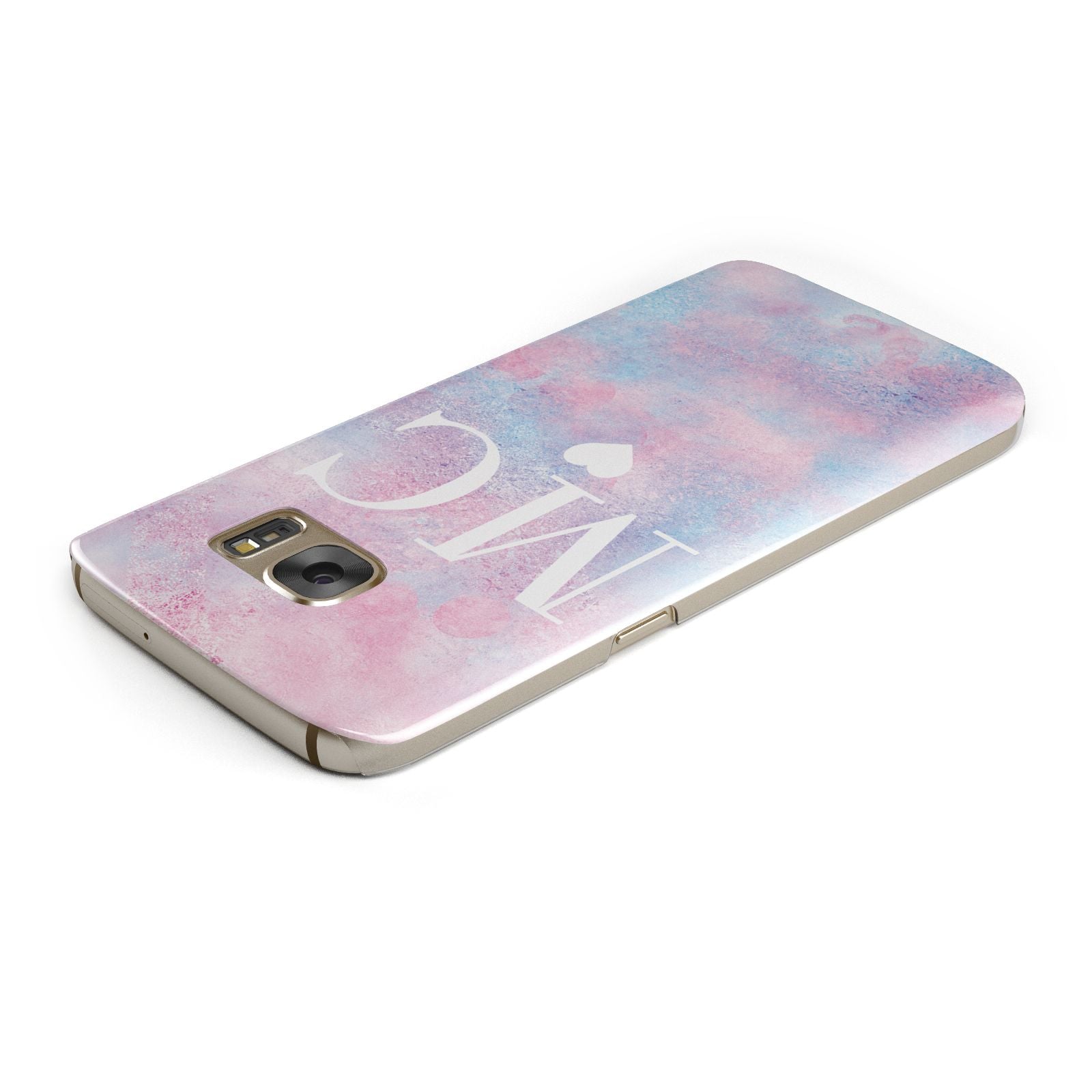 Personalised Cotton Candy Marble Initials Samsung Galaxy Case Top Cutout