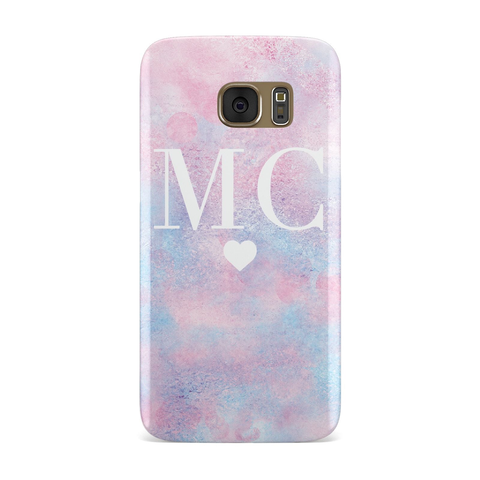 Personalised Cotton Candy Marble Initials Samsung Galaxy Case