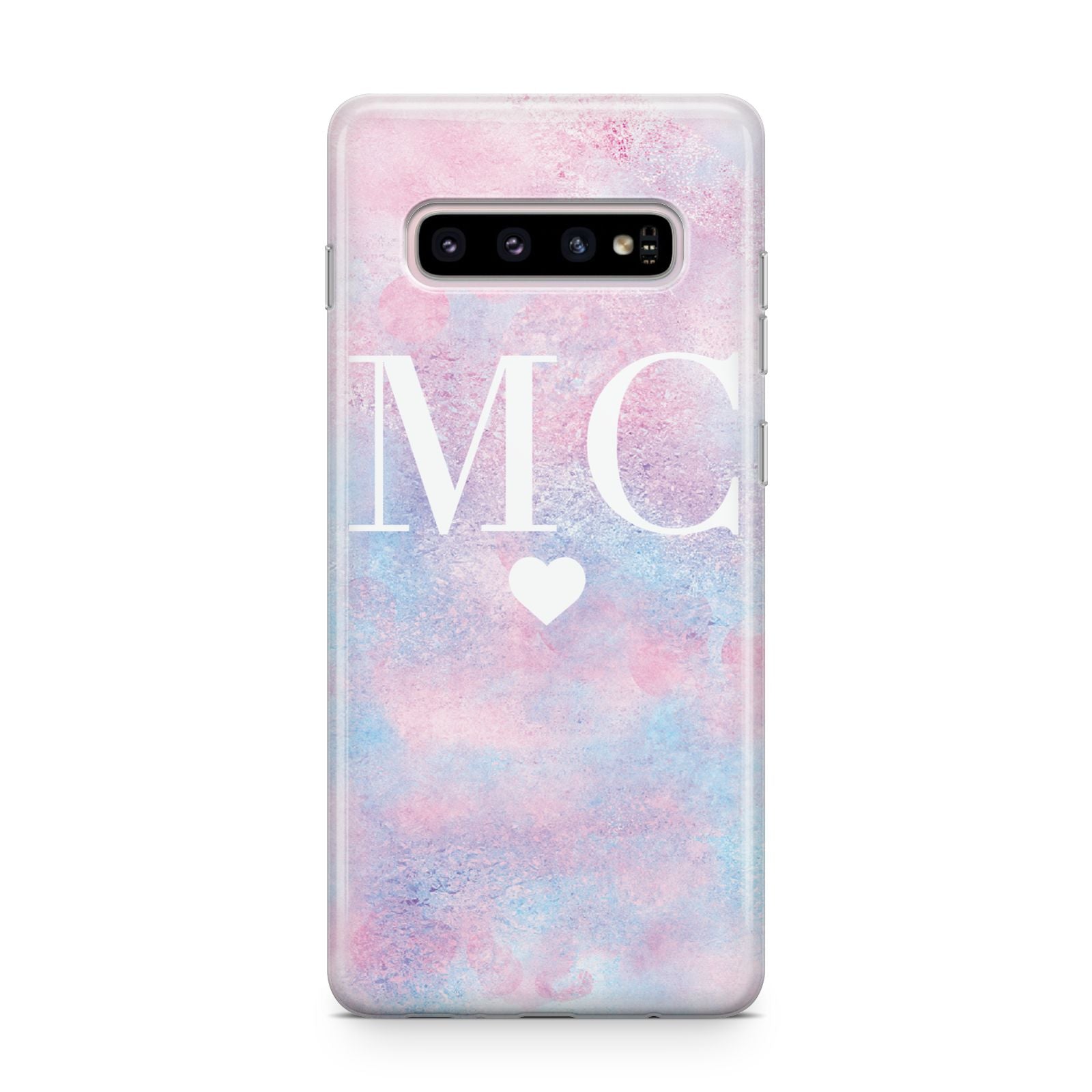 Personalised Cotton Candy Marble Initials Samsung Galaxy S10 Plus Case