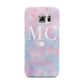Personalised Cotton Candy Marble Initials Samsung Galaxy S6 Edge Case