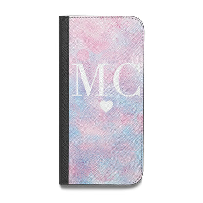 Personalised Cotton Candy Marble Initials Vegan Leather Flip Samsung Case
