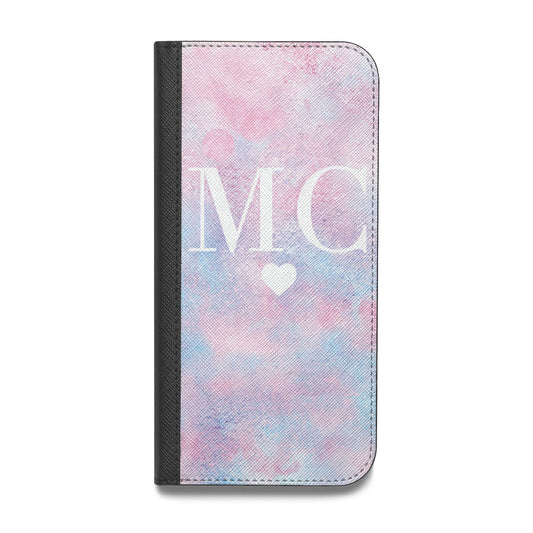 Personalised Cotton Candy Marble Initials Vegan Leather Flip Samsung Case
