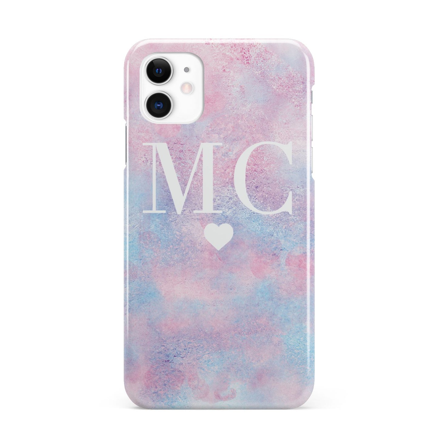 Personalised Cotton Candy Marble Initials iPhone 11 3D Snap Case