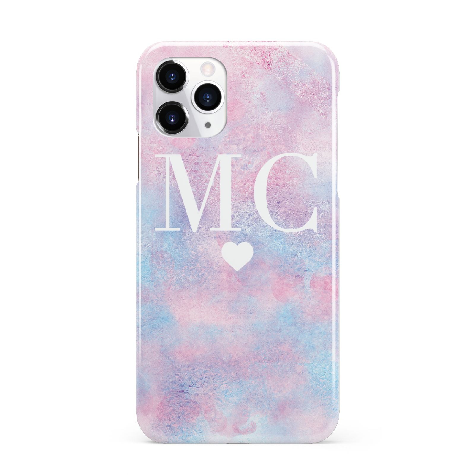 Personalised Cotton Candy Marble Initials iPhone 11 Pro 3D Snap Case