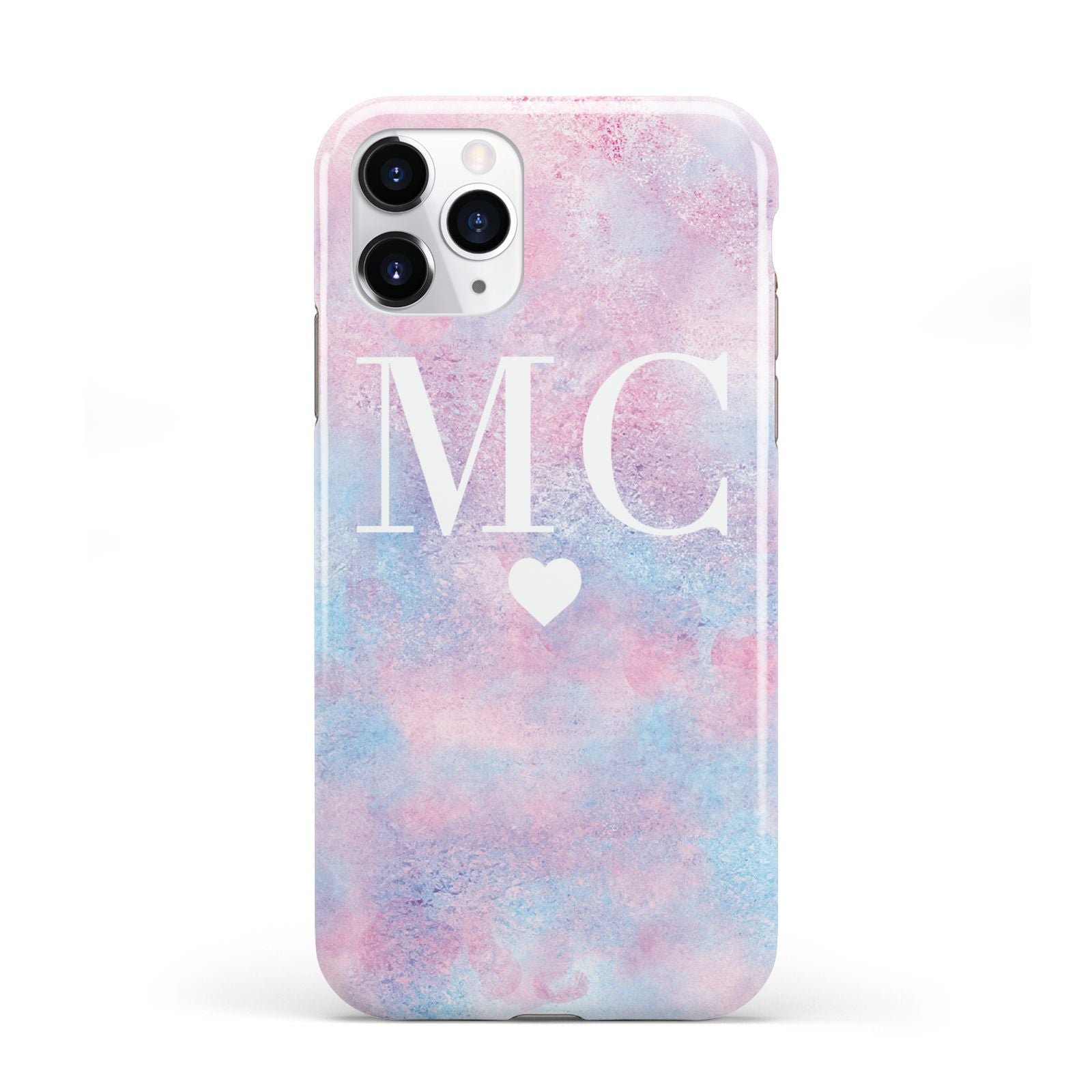 Personalised Cotton Candy Marble Initials iPhone 11 Pro 3D Tough Case