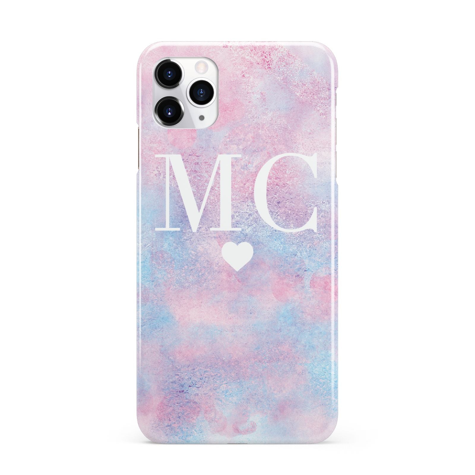 Personalised Cotton Candy Marble Initials iPhone 11 Pro Max 3D Snap Case